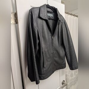 Black Leather Zip Jacket